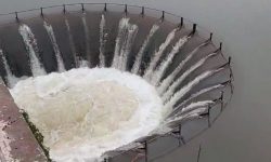 Lago Municipal: Volume de água do vertedouro embeleza Parque Municipal Ambiental Paulo Gorski